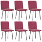 Eetkamerstoelen 6 st fluweel wijnrood