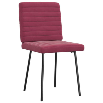 Eetkamerstoelen 6 st fluweel wijnrood