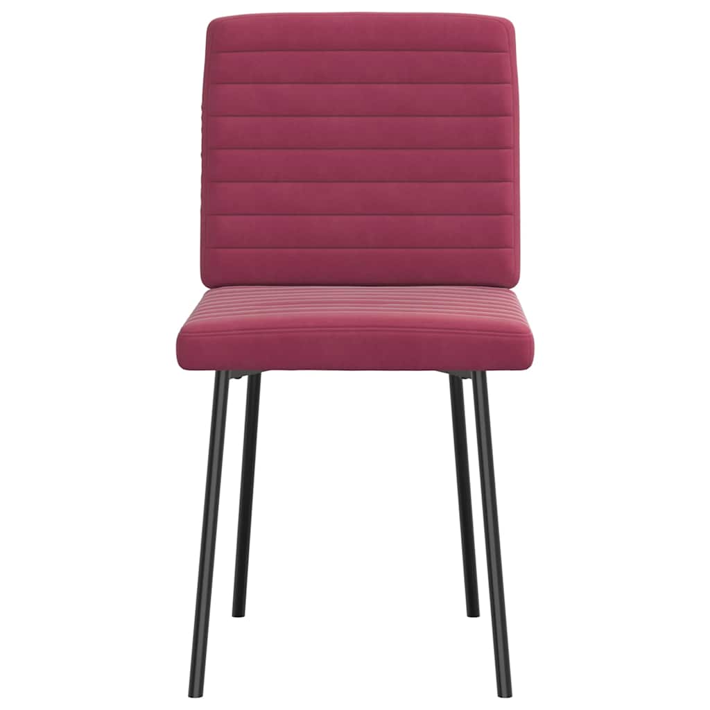 Eetkamerstoelen 6 st fluweel wijnrood