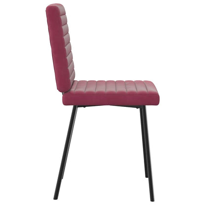 Eetkamerstoelen 6 st fluweel wijnrood