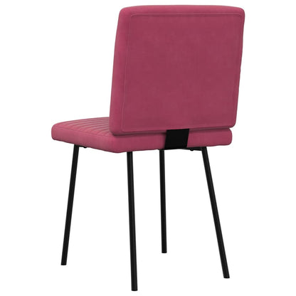 Eetkamerstoelen 6 st fluweel wijnrood