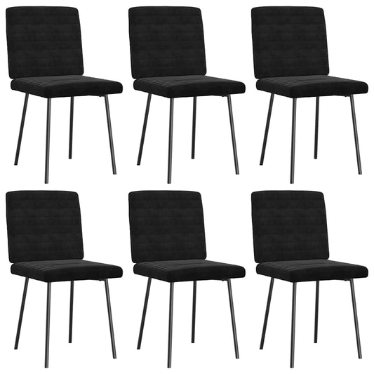 Eetkamerstoelen 6 st fluweel zwart
