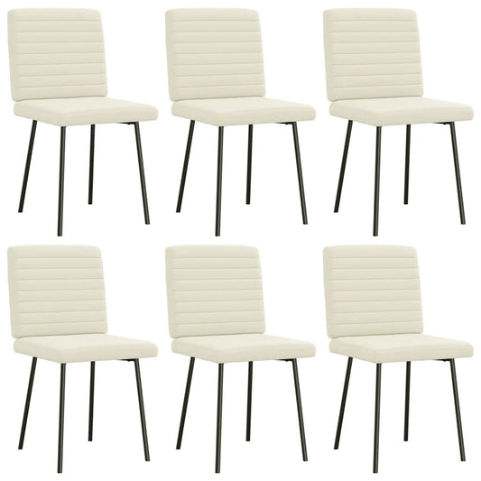 Eetkamerstoelen 6 st fluweel crèmekleurig