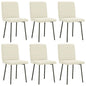 Eetkamerstoelen 6 st fluweel crèmekleurig