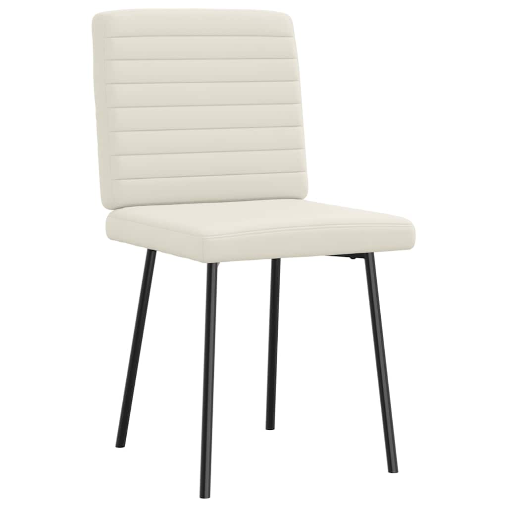 Eetkamerstoelen 6 st fluweel crèmekleurig