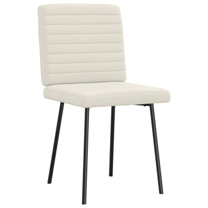 Eetkamerstoelen 6 st fluweel crèmekleurig