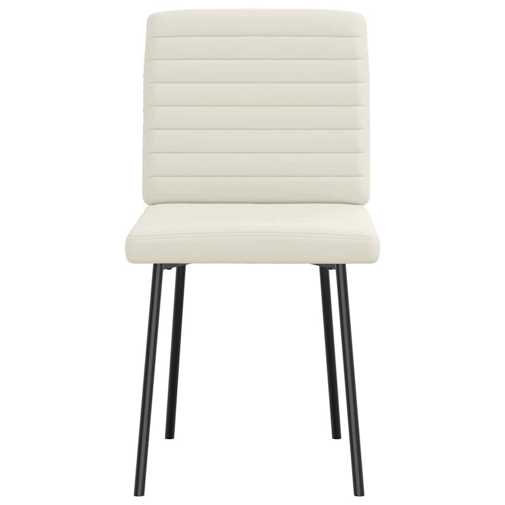 Eetkamerstoelen 6 st fluweel crèmekleurig