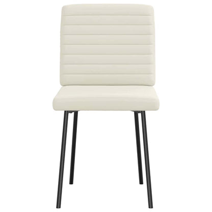 Eetkamerstoelen 6 st fluweel crèmekleurig