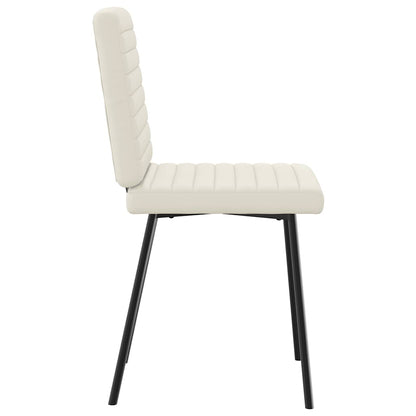 Eetkamerstoelen 6 st fluweel crèmekleurig