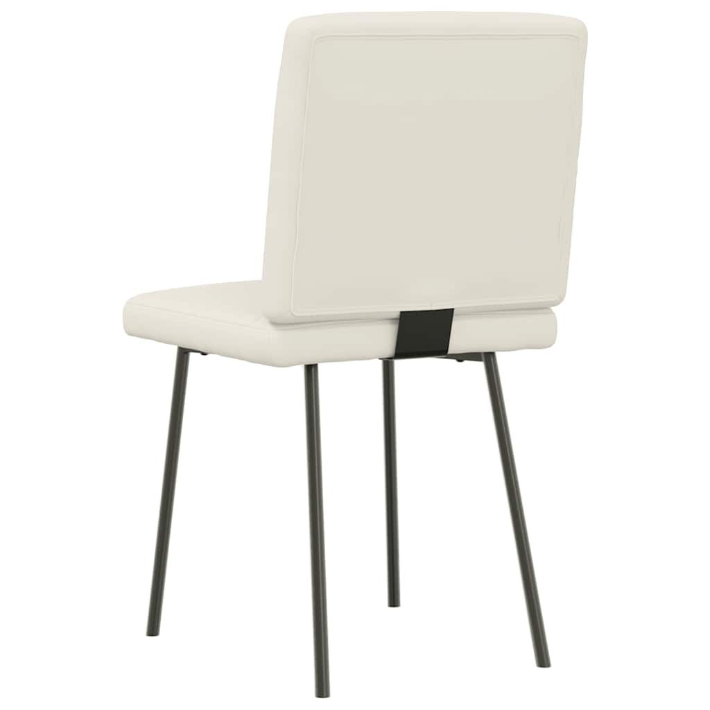Eetkamerstoelen 6 st fluweel crèmekleurig