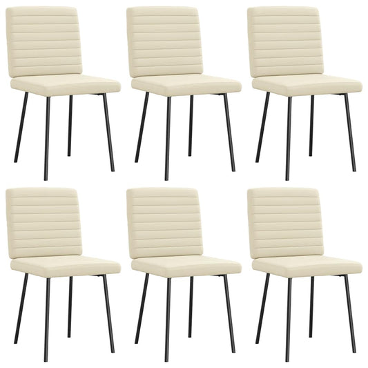 Eetkamerstoelen 6 st kunstleer crèmekleurig