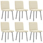 Eetkamerstoelen 6 st kunstleer crèmekleurig
