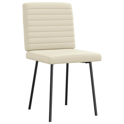 Eetkamerstoelen 6 st kunstleer crèmekleurig