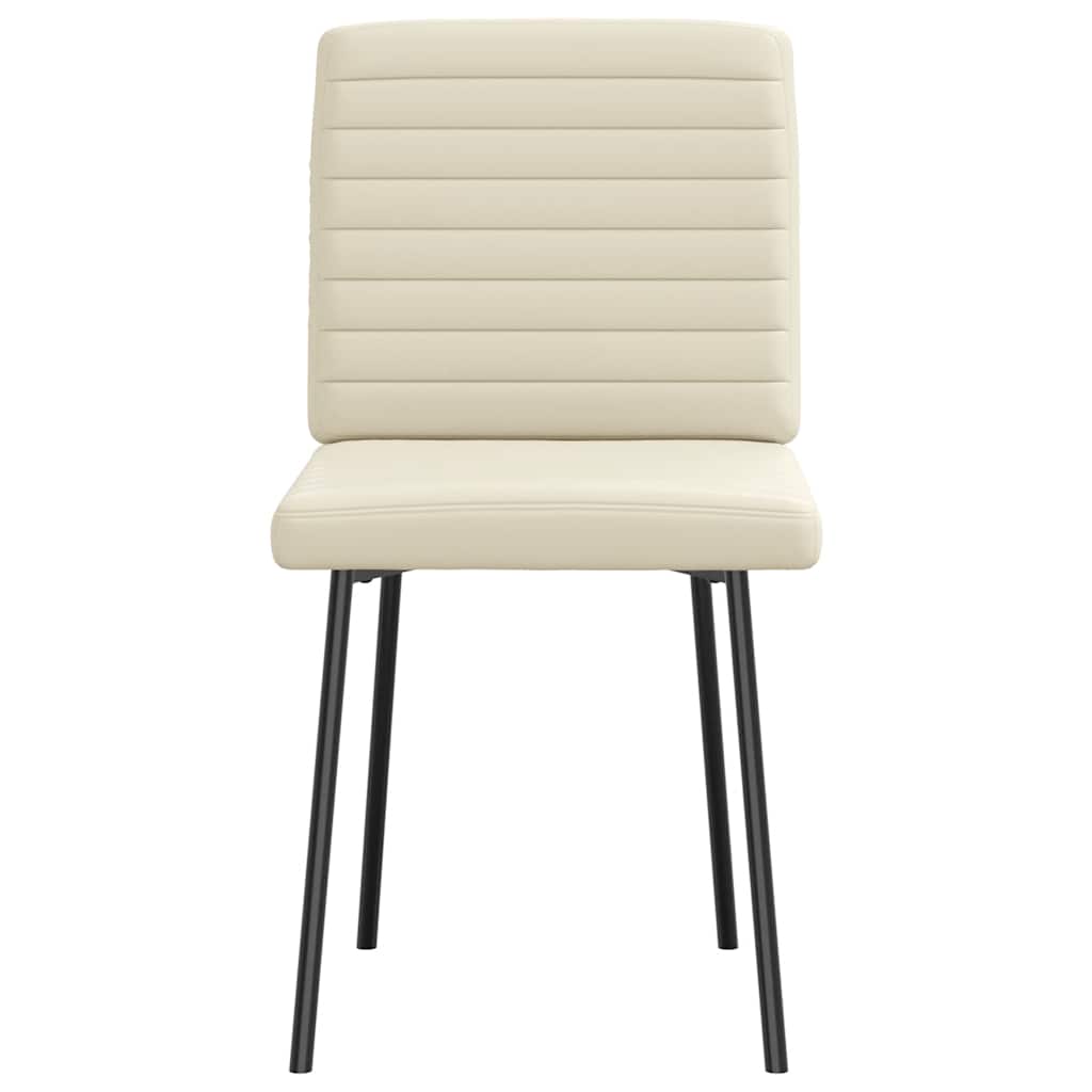 Eetkamerstoelen 6 st kunstleer crèmekleurig