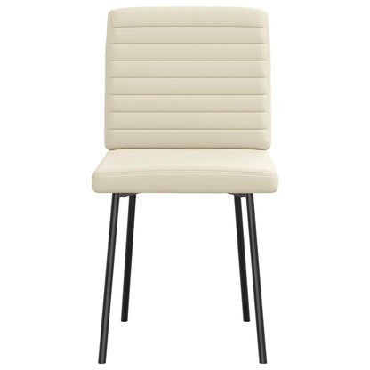 Eetkamerstoelen 6 st kunstleer crèmekleurig