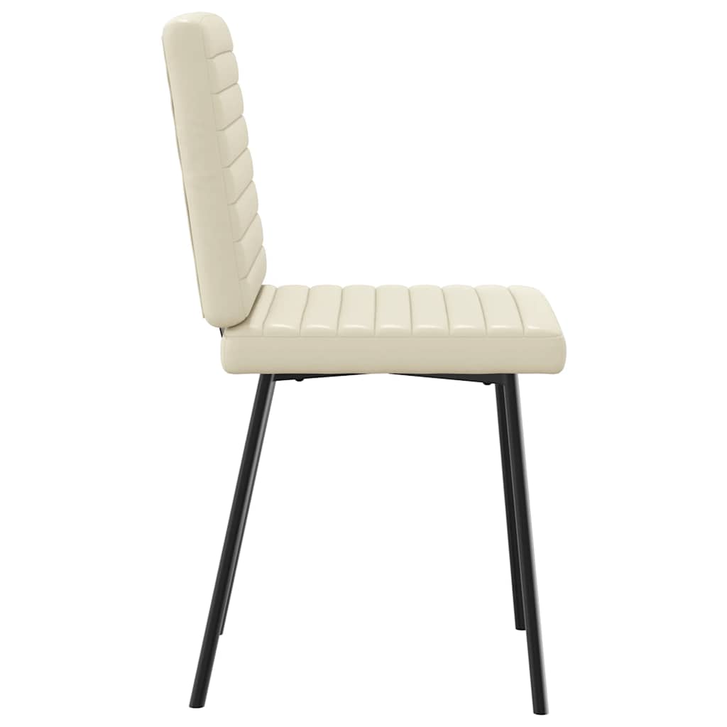 Eetkamerstoelen 6 st kunstleer crèmekleurig