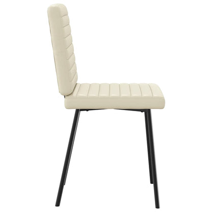 Eetkamerstoelen 6 st kunstleer crèmekleurig