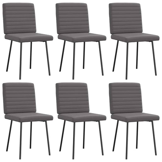 Eetkamerstoelen 6 st kunstleer grijs