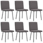 Eetkamerstoelen 6 st kunstleer grijs