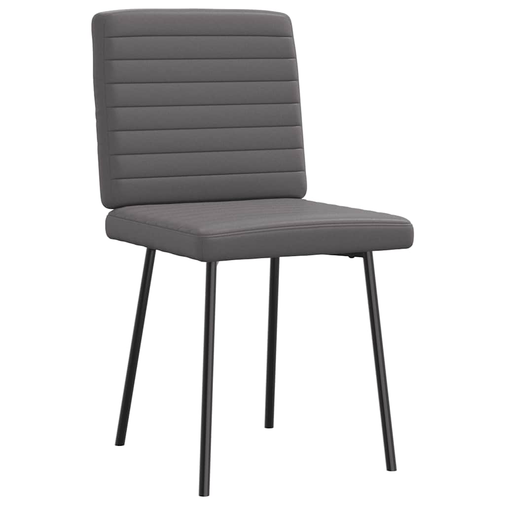 Eetkamerstoelen 6 st kunstleer grijs