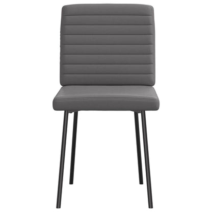 Eetkamerstoelen 6 st kunstleer grijs