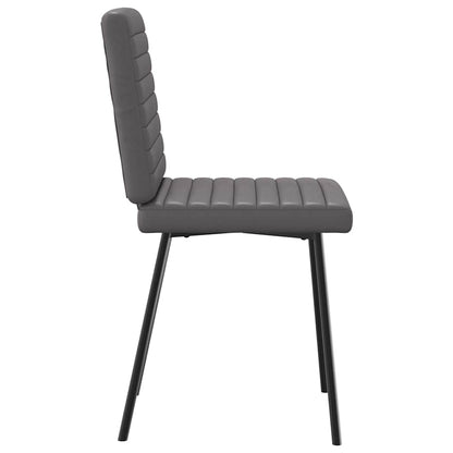 Eetkamerstoelen 6 st kunstleer grijs