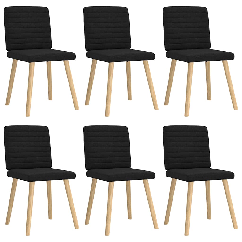 Eetkamerstoelen 6 st stof zwart