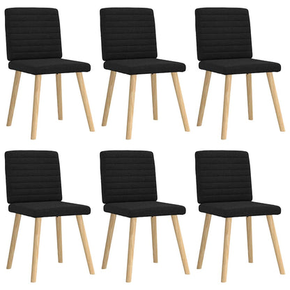 Eetkamerstoelen 6 st stof zwart