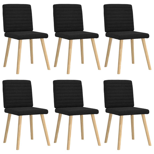 Eetkamerstoelen 6 st stof zwart