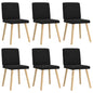 Eetkamerstoelen 6 st stof zwart