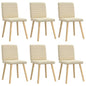 Eetkamerstoelen 6 st stof crèmekleurig