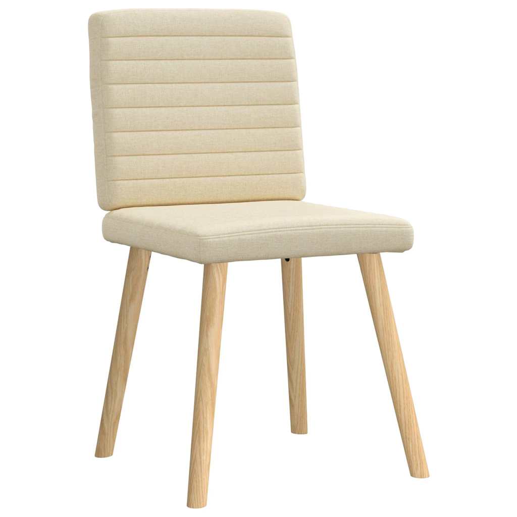 Eetkamerstoelen 6 st stof crèmekleurig