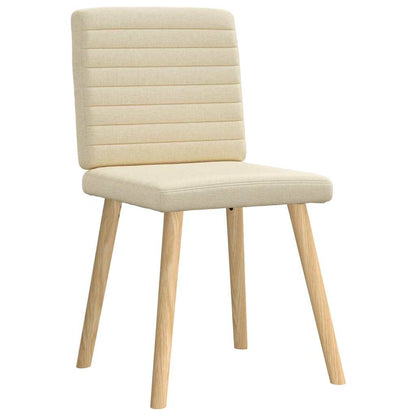 Eetkamerstoelen 6 st stof crèmekleurig