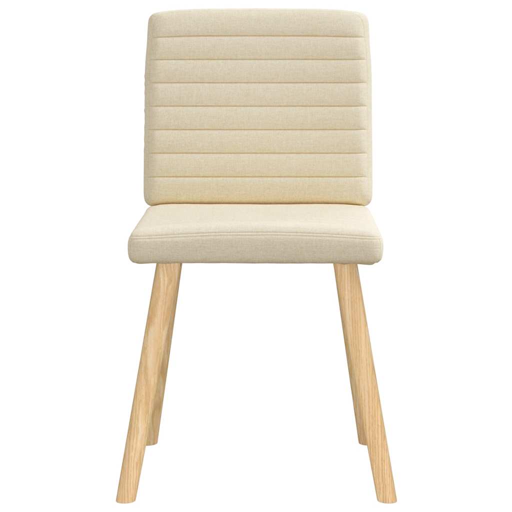 Eetkamerstoelen 6 st stof crèmekleurig