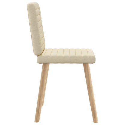 Eetkamerstoelen 6 st stof crèmekleurig