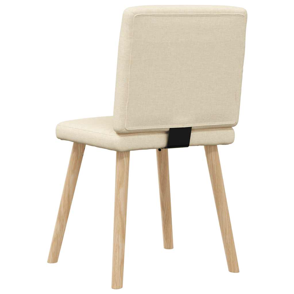 Eetkamerstoelen 6 st stof crèmekleurig