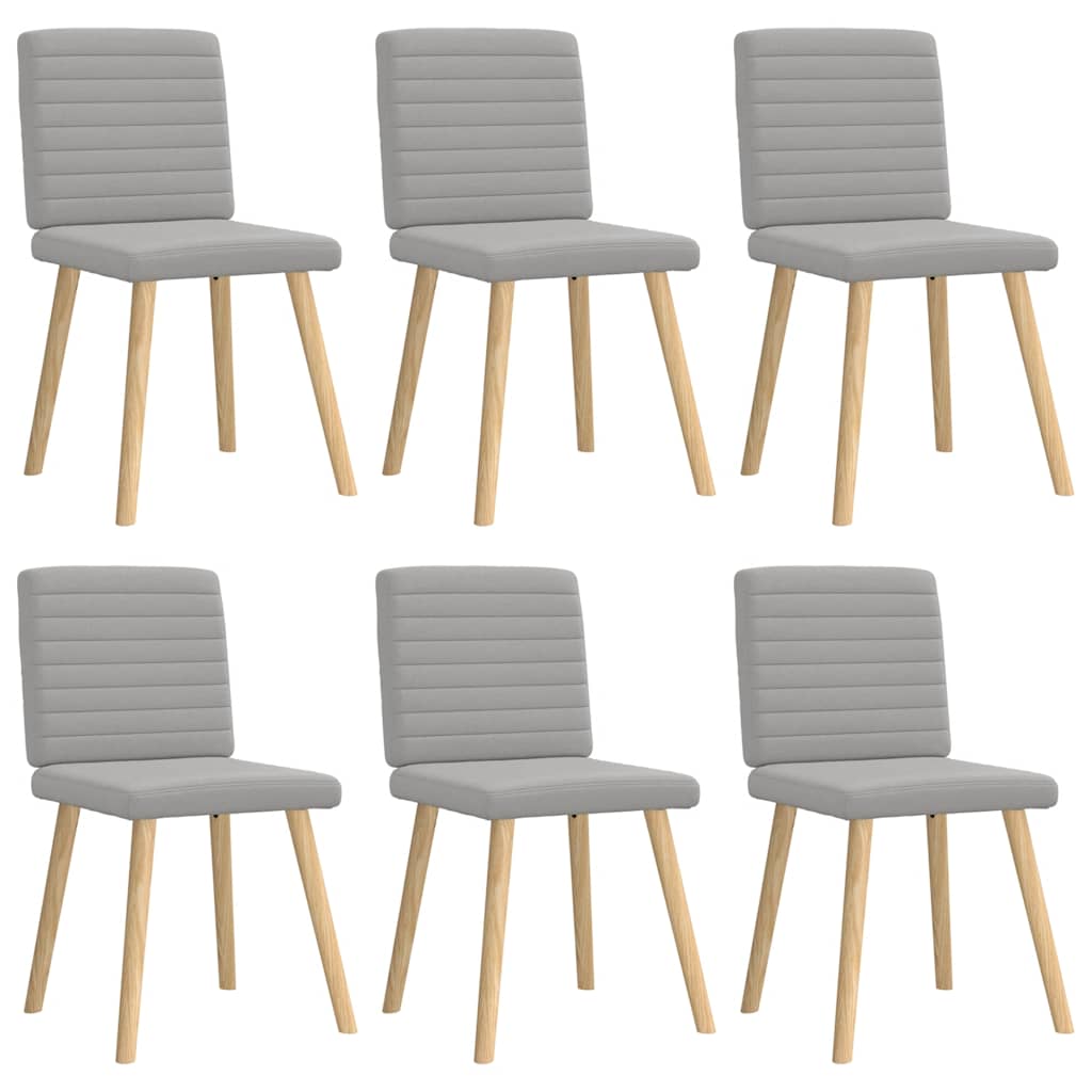 Eetkamerstoelen 6 st stof wolk grijs