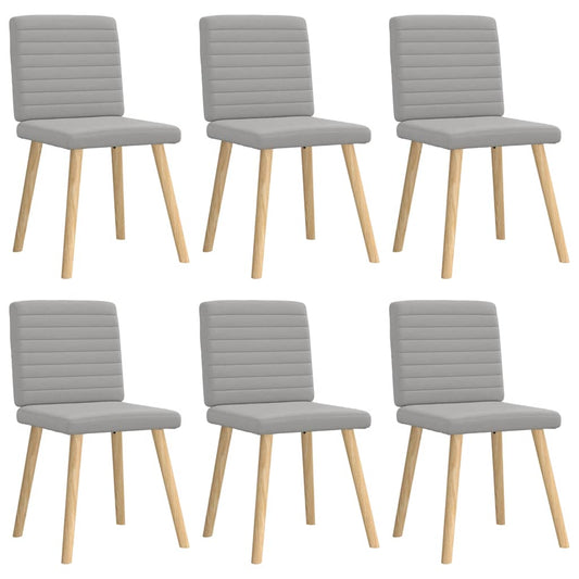 Eetkamerstoelen 6 st stof wolk grijs