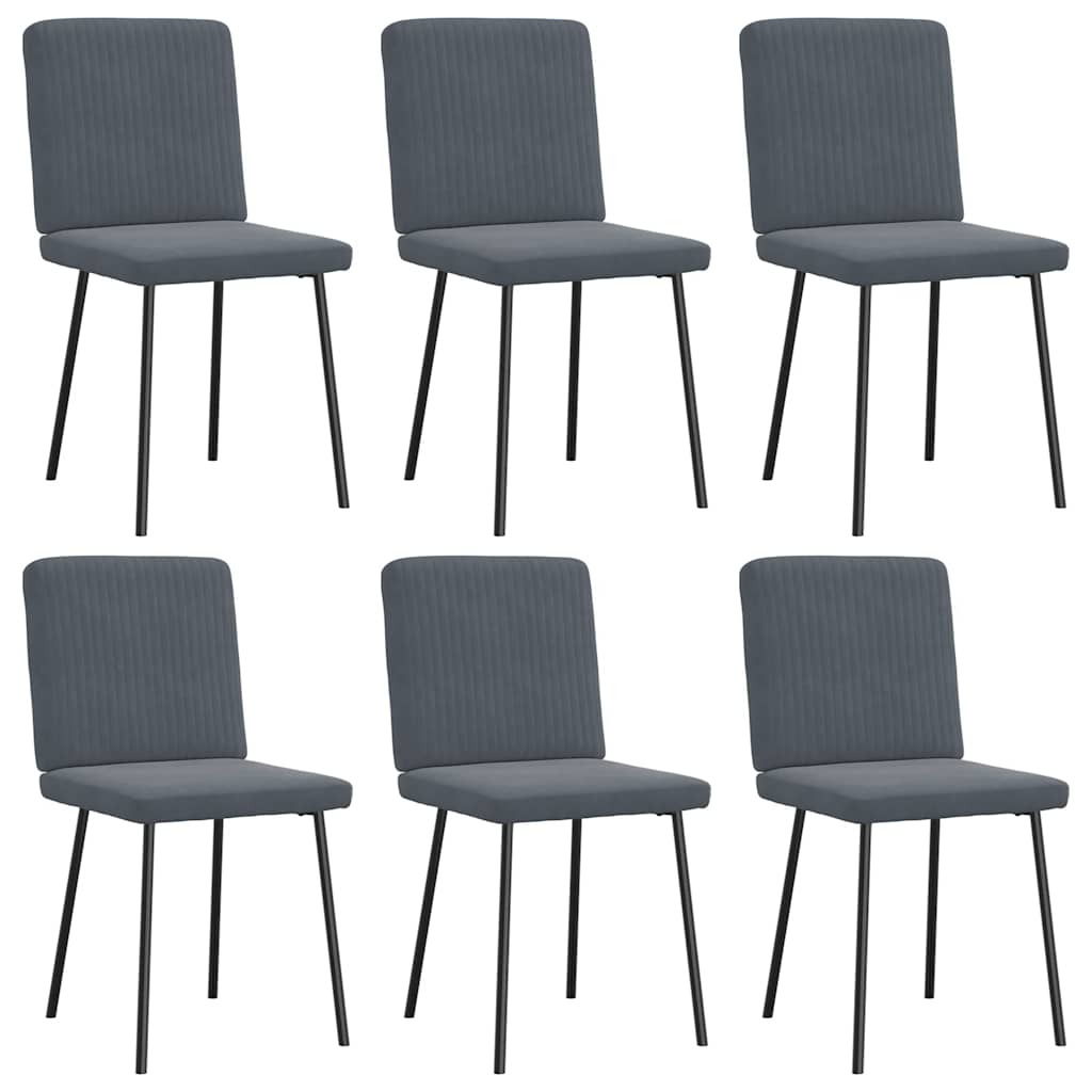 Eetkamerstoelen 6 st fluweel donkergrijs