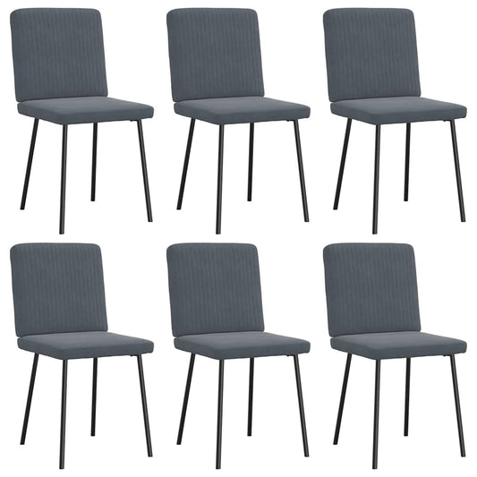 Eetkamerstoelen 6 st fluweel donkergrijs