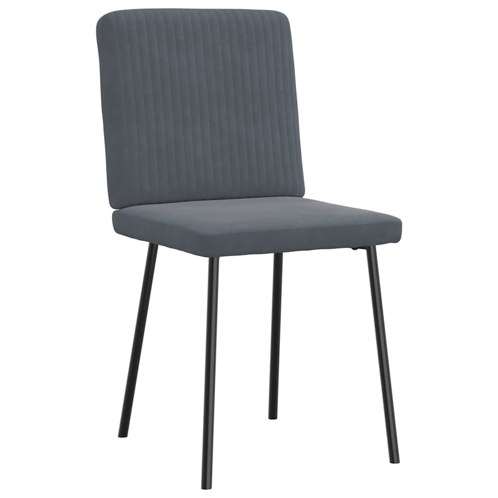 Eetkamerstoelen 6 st fluweel donkergrijs