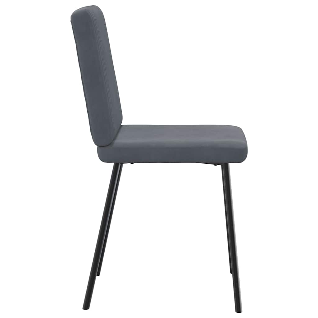 Eetkamerstoelen 6 st fluweel donkergrijs