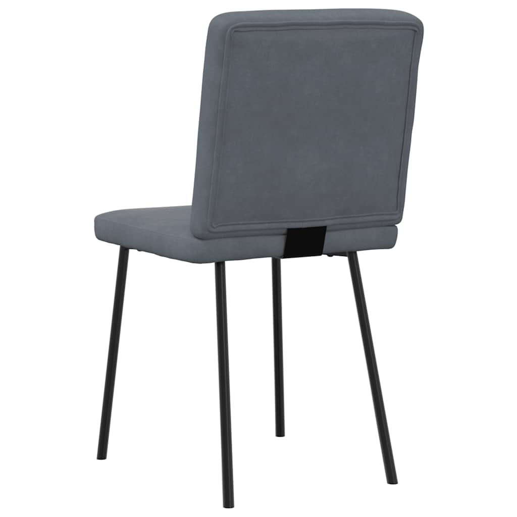 Eetkamerstoelen 6 st fluweel donkergrijs