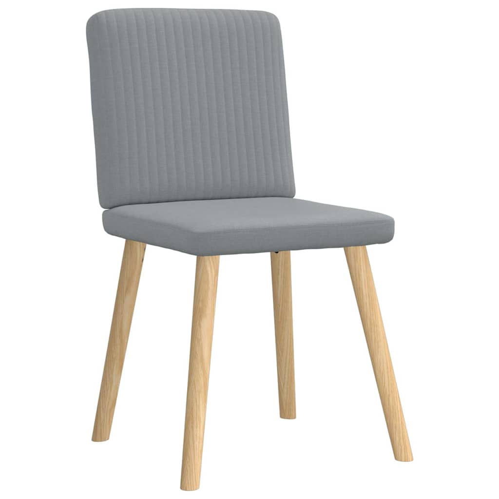 Eetkamerstoelen 6 st stof lichtgrijs