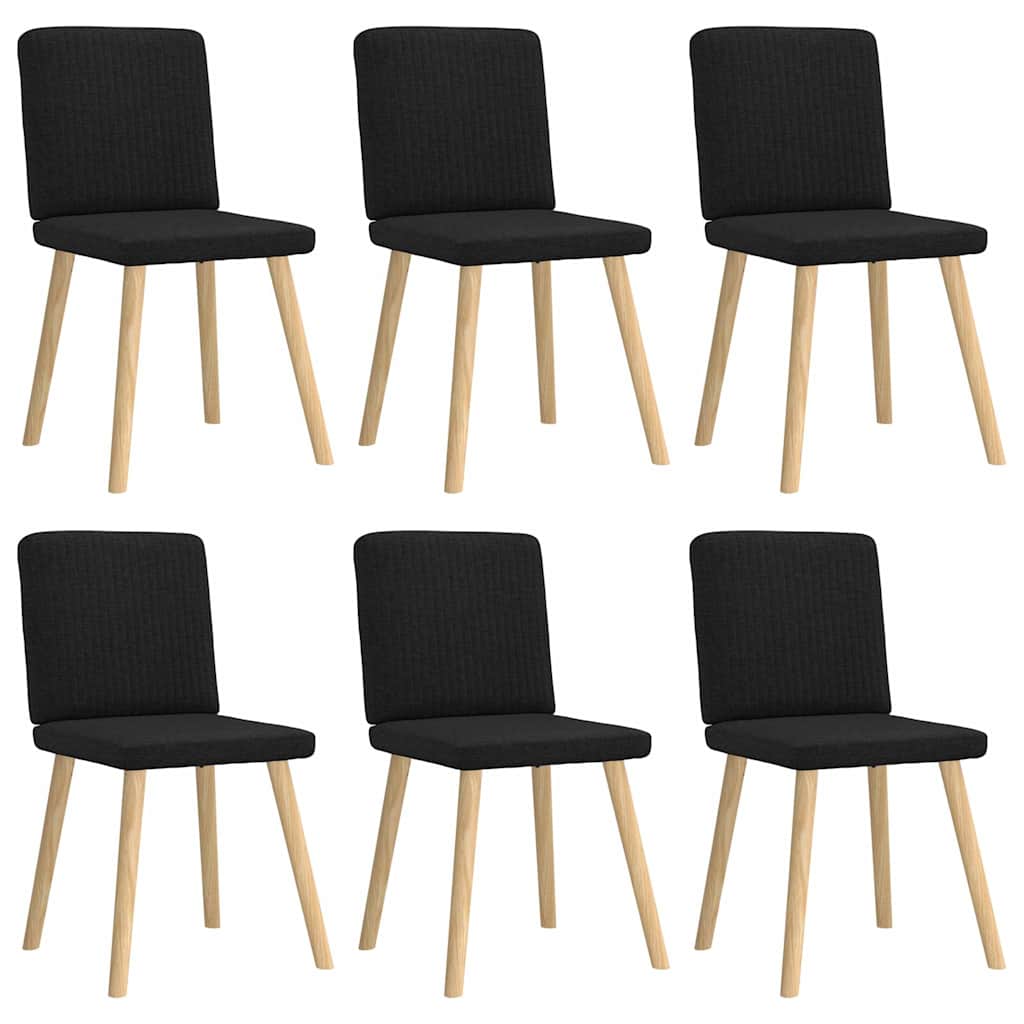 Eetkamerstoelen 6 st stof zwart
