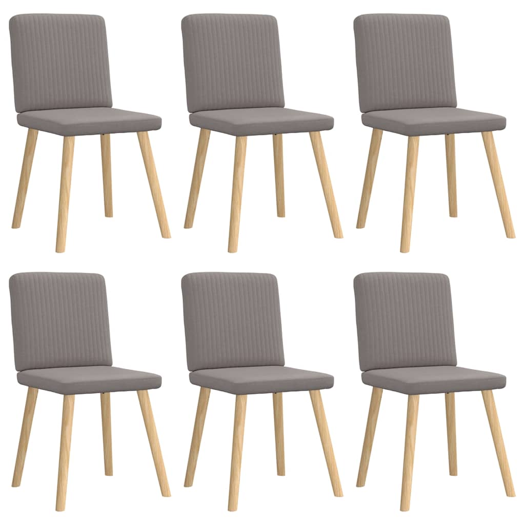 Eetkamerstoelen 6 st stof taupe