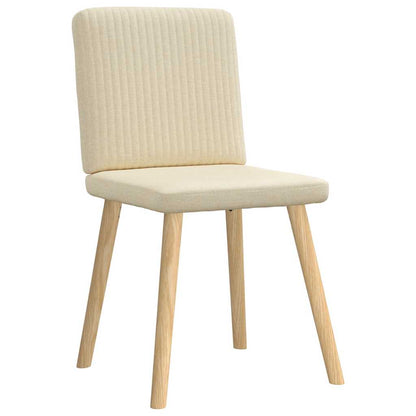 Eetkamerstoelen 6 st stof crèmekleurig
