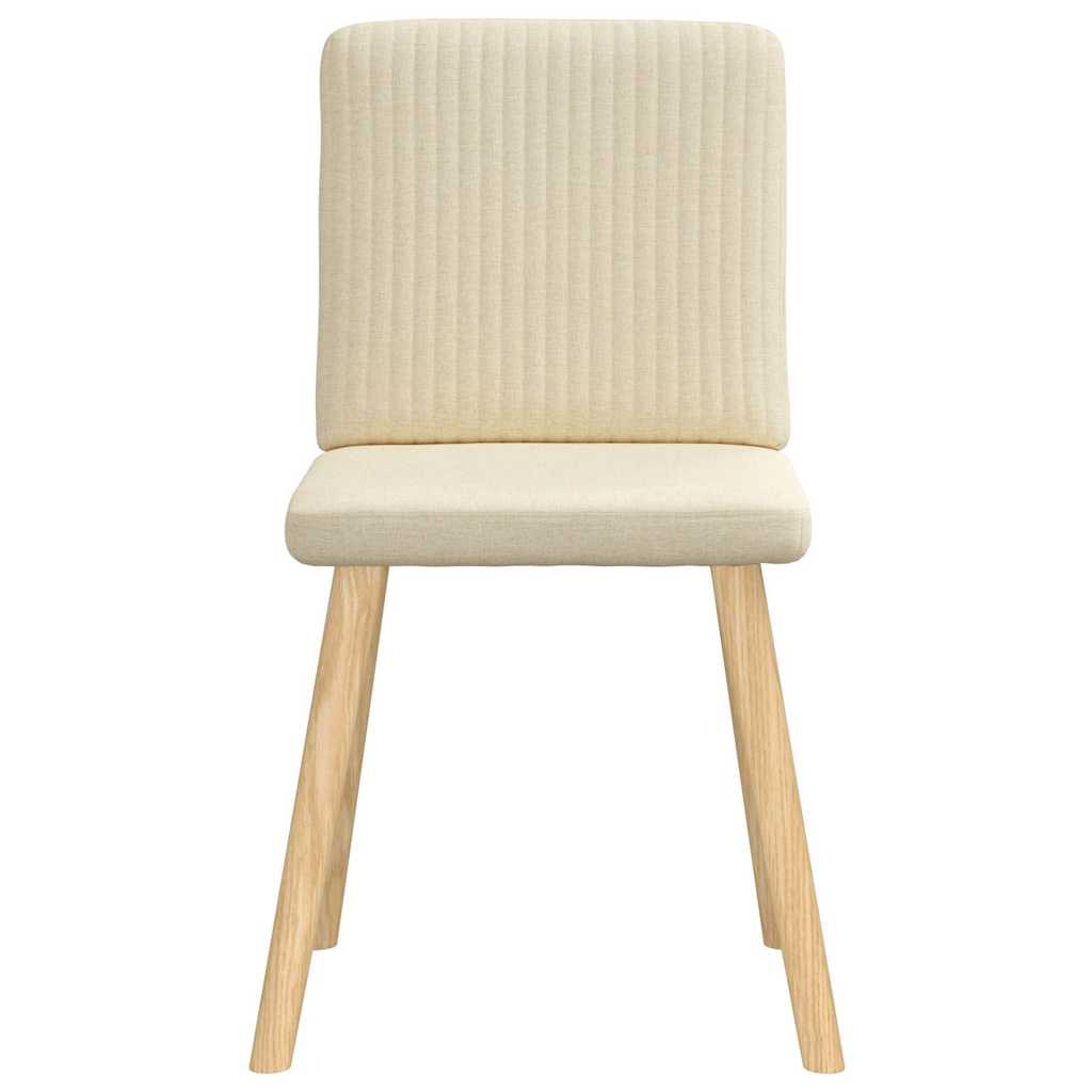 Eetkamerstoelen 6 st stof crèmekleurig