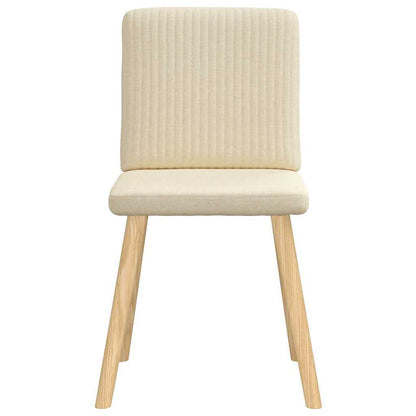 Eetkamerstoelen 6 st stof crèmekleurig