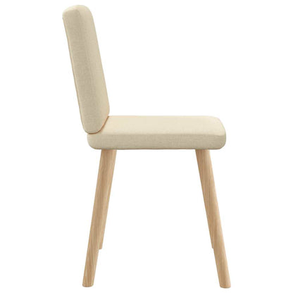 Eetkamerstoelen 6 st stof crèmekleurig